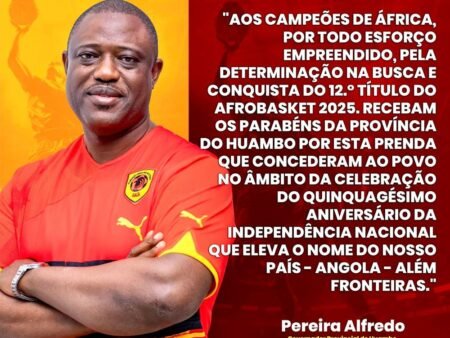 Governador do Huambo felicita campeões africanos de basquetebol